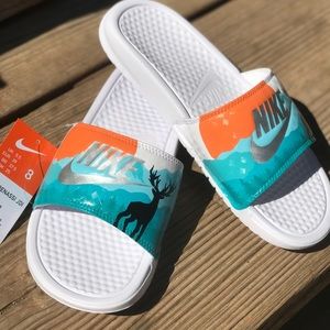 painted nike slides